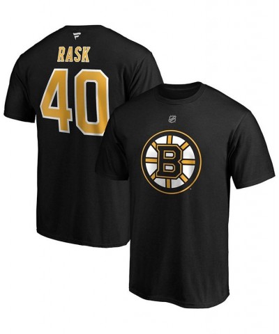 Men's Tuukka Rask Black Boston Bruins Authentic Stack Player Name and Number T-shirt $15.30 T-Shirts