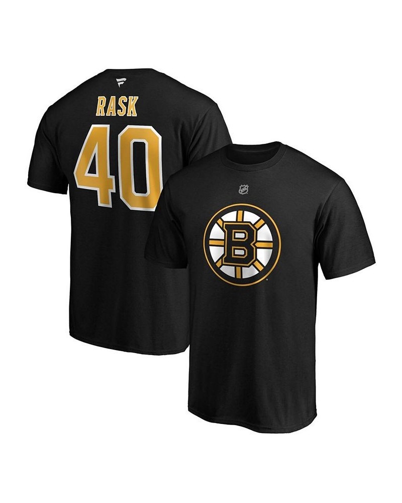 Men's Tuukka Rask Black Boston Bruins Authentic Stack Player Name and Number T-shirt $15.30 T-Shirts