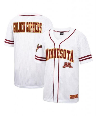 Men's White Minnesota Golden Gophers Free-Spirited Full-Button Baseball Jersey $32.25 Jersey