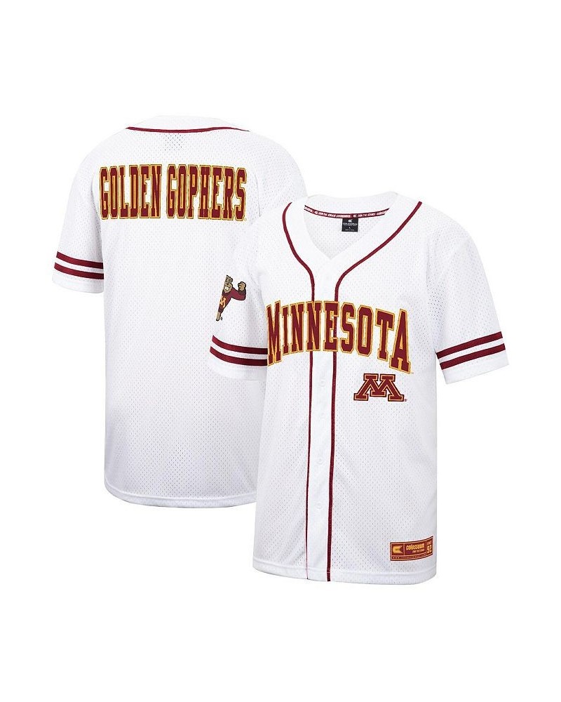 Men's White Minnesota Golden Gophers Free-Spirited Full-Button Baseball Jersey $32.25 Jersey