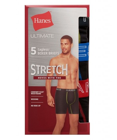 Men's 5-Pk. Ultimate Stretch Boxer Briefs Black $17.60 Underwear