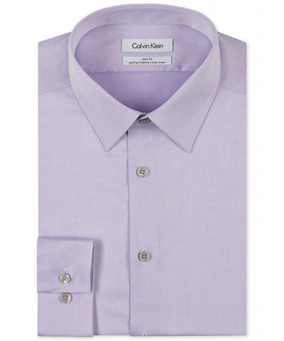 Men's Slim-Fit Non-Iron Performance Dress Shirt Lilac $24.88 Dress Shirts