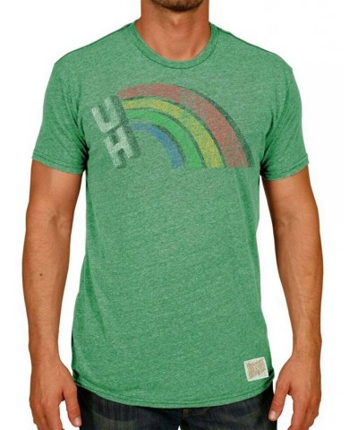 Men's Heather Green Hawaii Warriors Vintage-Like Rainbow Tri-Blend T-shirt $19.43 T-Shirts