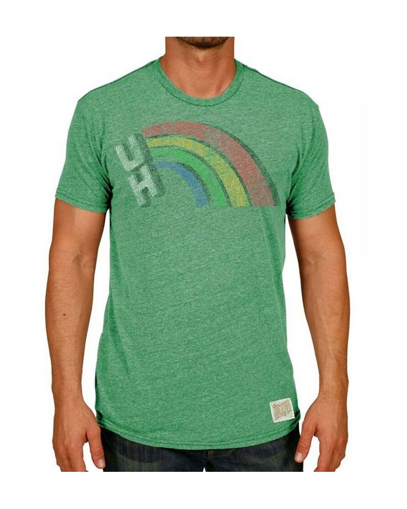 Men's Heather Green Hawaii Warriors Vintage-Like Rainbow Tri-Blend T-shirt $19.43 T-Shirts