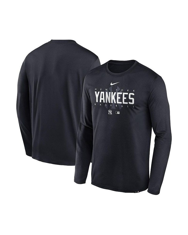 Men's Navy New York Yankees Authentic Collection Team Logo Legend Performance Long Sleeve T-shirt $24.75 T-Shirts