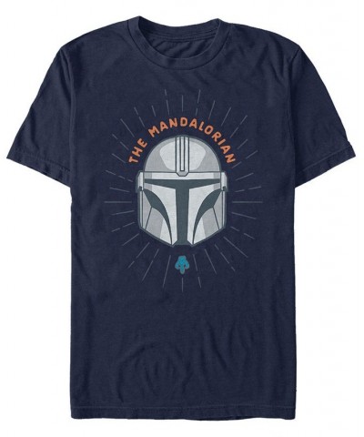 Star Wars Men's Mandalorian Simple Helmet Logo T-shirt Blue $20.29 T-Shirts