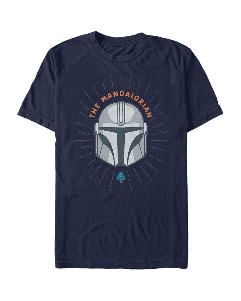 Star Wars Men's Mandalorian Simple Helmet Logo T-shirt Blue $20.29 T-Shirts