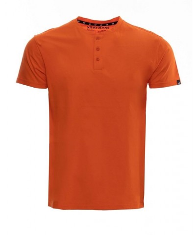 Men's Basic Henley Neck Short Sleeve T-shirt PD29 $17.39 T-Shirts