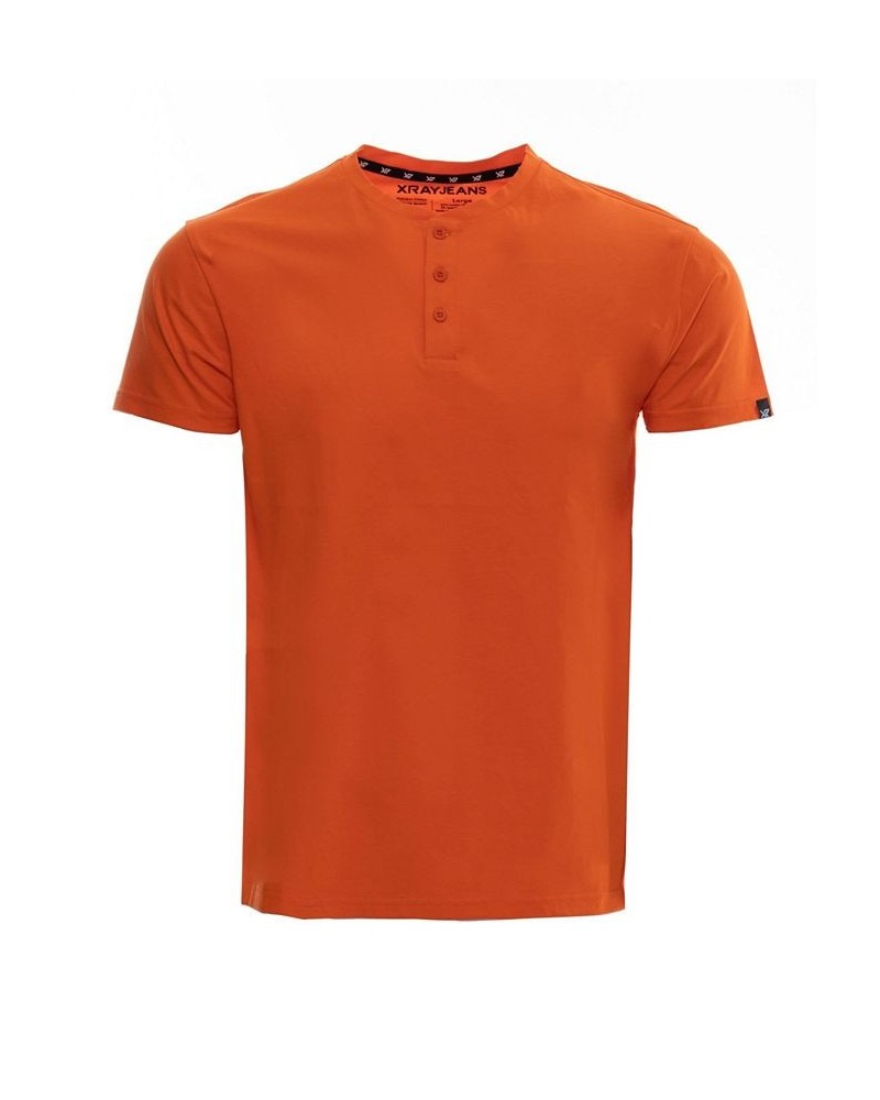 Men's Basic Henley Neck Short Sleeve T-shirt PD29 $17.39 T-Shirts