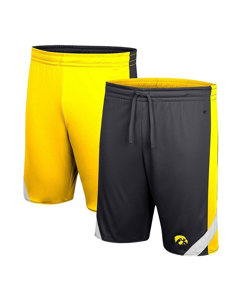 Men's Black, Gold Iowa Hawkeyes Am I Wrong Reversible Shorts $23.91 Shorts