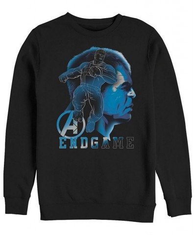 Marvel Men's Avengers Endgame Blue Hulk Side View Silhouette, Crewneck Fleece Black $29.14 Sweatshirt