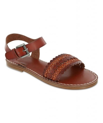 Women's Vienna Round Toe Sandal Brown $29.40 Shoes