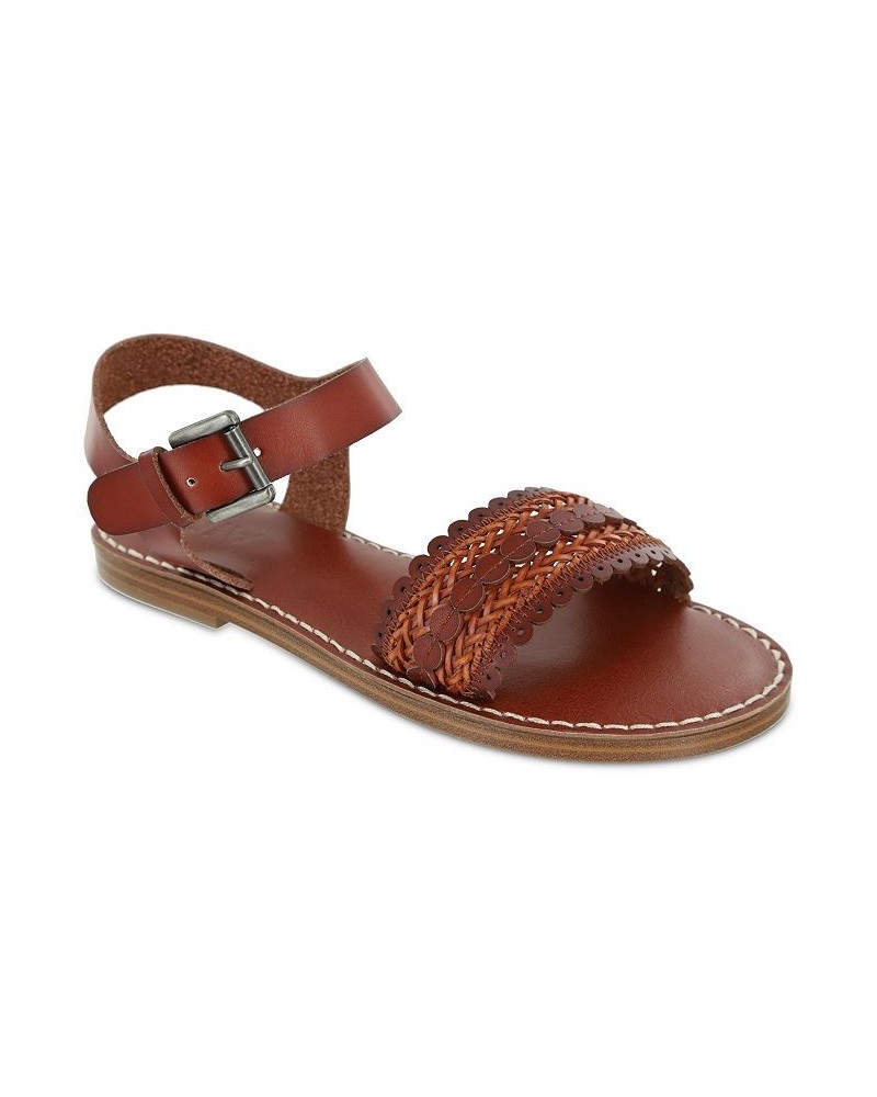 Women's Vienna Round Toe Sandal Brown $29.40 Shoes