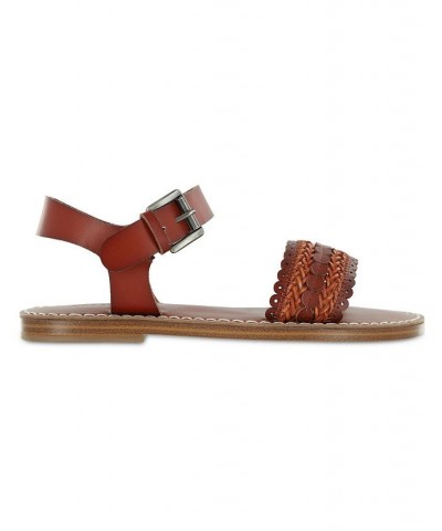 Women's Vienna Round Toe Sandal Brown $29.40 Shoes