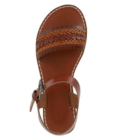 Women's Vienna Round Toe Sandal Brown $29.40 Shoes