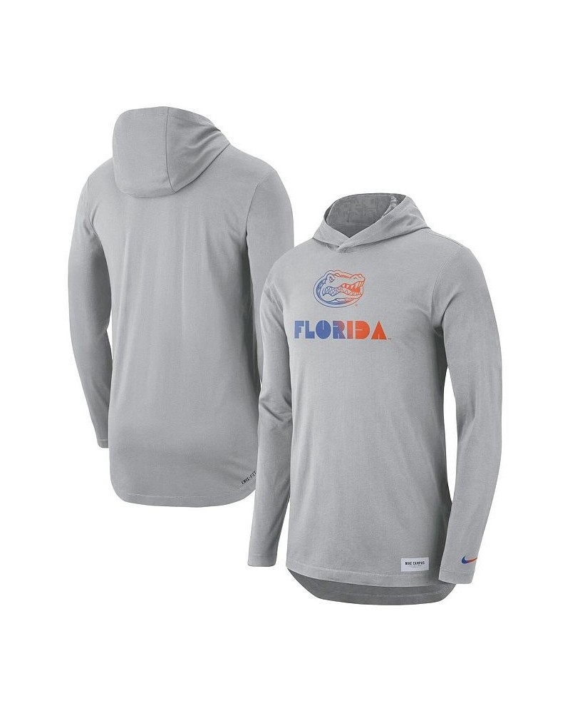 Men's Gray Florida Gators Campus Performance Hoodie Long Sleeve T-shirt $27.60 T-Shirts