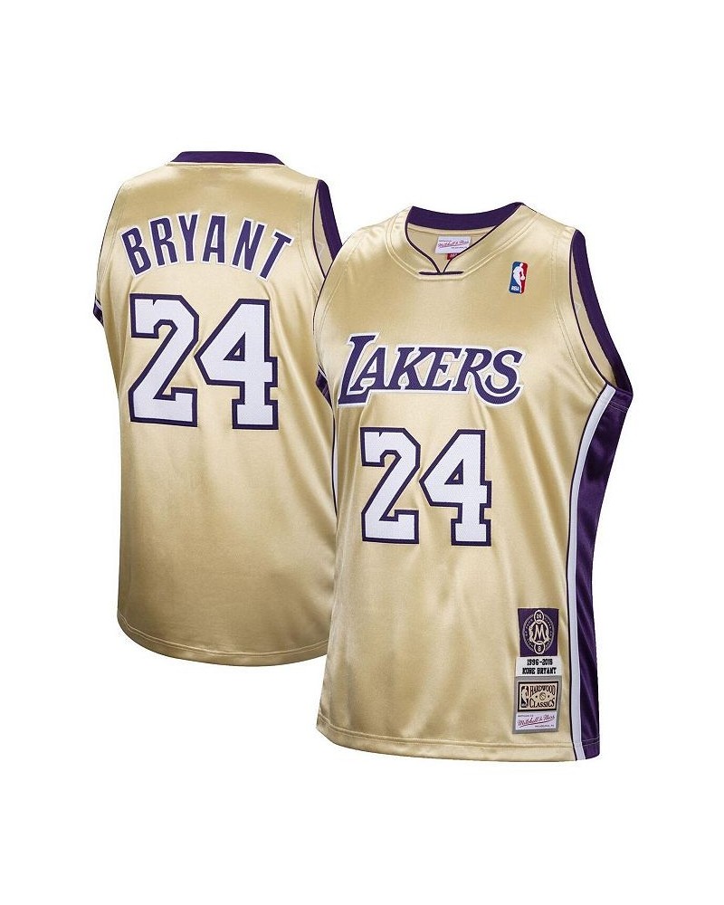 Men's Kobe Bryant Gold Los Angeles Lakers Hall of Fame Class of 2020 24 Authentic Hardwood Classics Jersey $127.30 Jersey