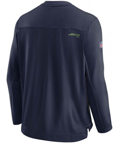 Men's College Navy Seattle Seahawks Sideline Team Performance Pullover Sweatshirt $28.38 Sweatshirt