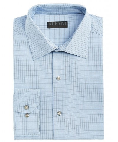 Men's Regular Fit 2-Way Stretch Stain Resistant Stretch Check Dress Shirt Blue $20.80 Dress Shirts