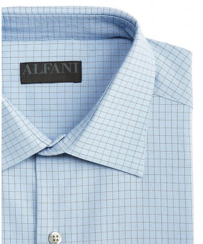 Men's Regular Fit 2-Way Stretch Stain Resistant Stretch Check Dress Shirt Blue $20.80 Dress Shirts