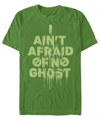 Men's Ain'T Afraid of No Ghost Slime Text Short Sleeve T- shirt Green $14.70 T-Shirts