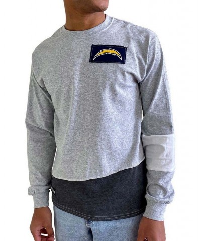 Men's Gray Los Angeles Chargers Angle Long Sleeve T-shirt $33.14 T-Shirts