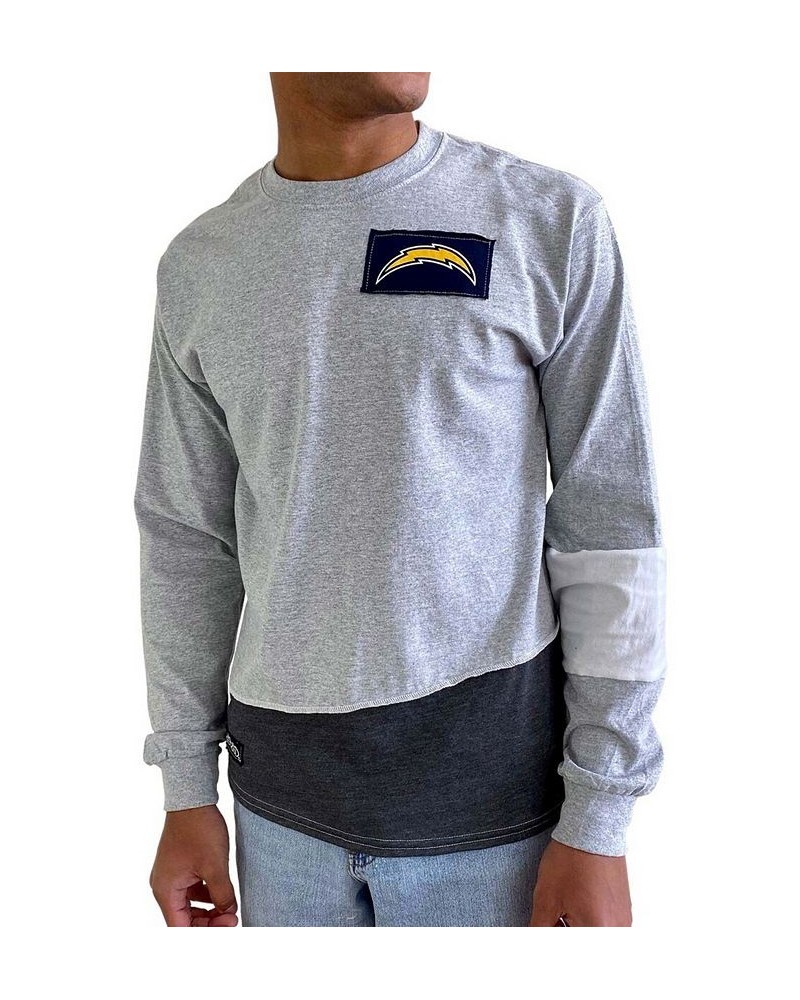 Men's Gray Los Angeles Chargers Angle Long Sleeve T-shirt $33.14 T-Shirts