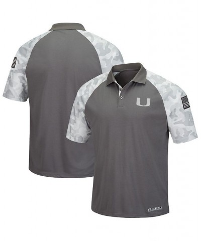 Men's Gray, Camo Miami Hurricanes OHT Military-Inspired Appreciation Raglan Zoomie Polo Shirt $34.79 Polo Shirts