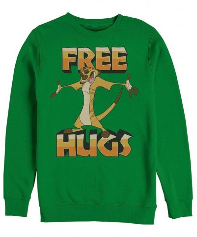 Disney Men's Lion King Timon Free Hugs, Crewneck Fleece Green $30.24 Sweatshirt