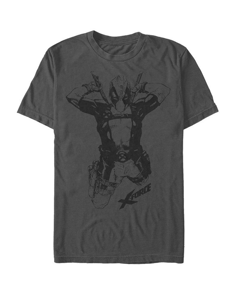 Men's Straight Short Sleeve Crew T-shirt Gray $16.45 T-Shirts