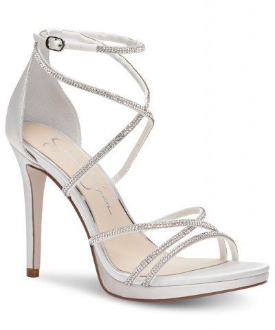 Women's Jaeya Bridal Strappy Dress Sandals White $50.40 Shoes