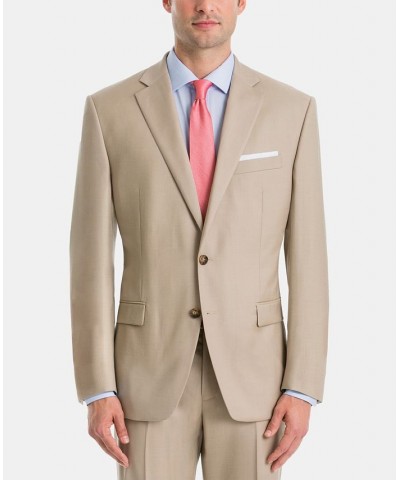 Men's UltraFlex Classic-Fit Wool Suit Jacket Tan/Beige $68.00 Suits