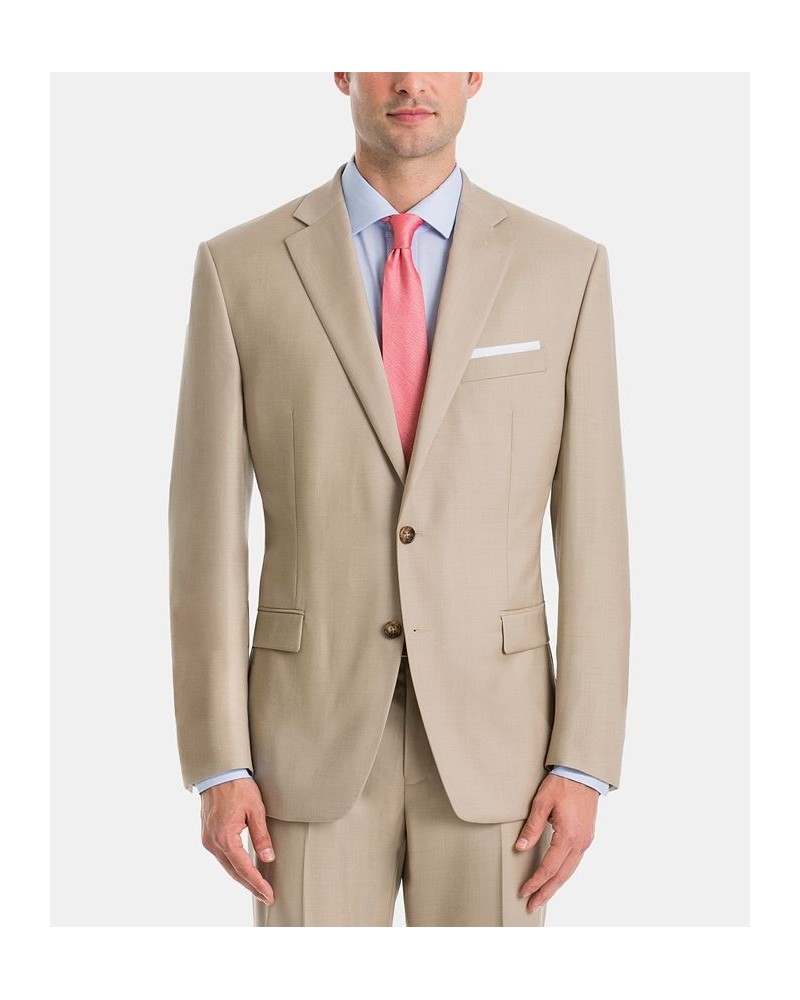 Men's UltraFlex Classic-Fit Wool Suit Jacket Tan/Beige $68.00 Suits