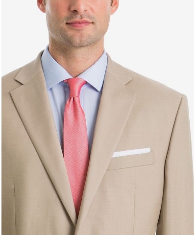 Men's UltraFlex Classic-Fit Wool Suit Jacket Tan/Beige $68.00 Suits