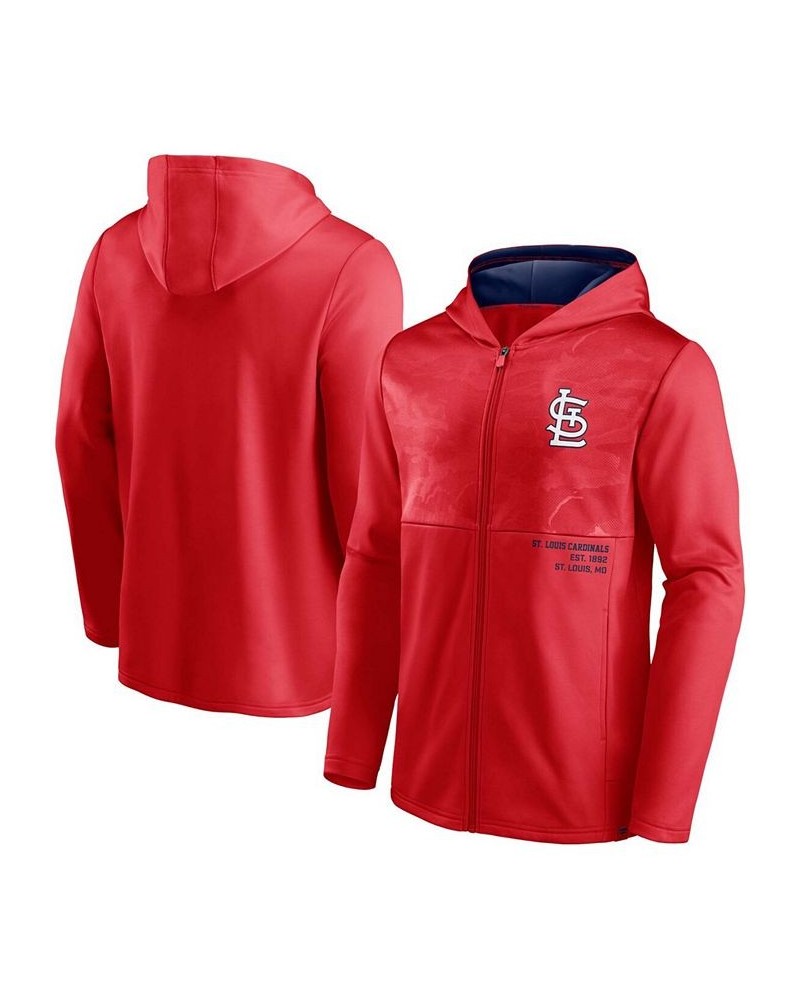 Men's Red St. Louis Cardinals Primary Logo Full-Zip Hoodie $34.40 Sweatshirt