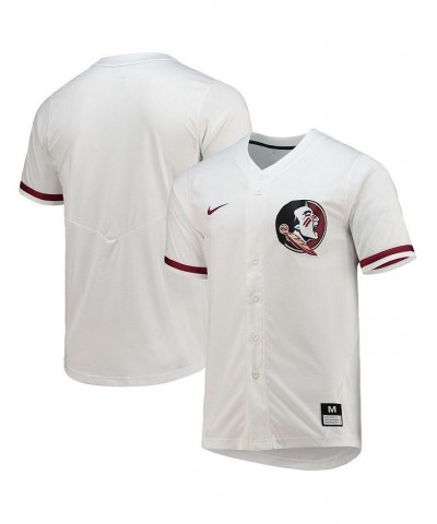 Men's White Florida State Seminoles Full-Button Replica Softball Jersey $45.00 Jersey