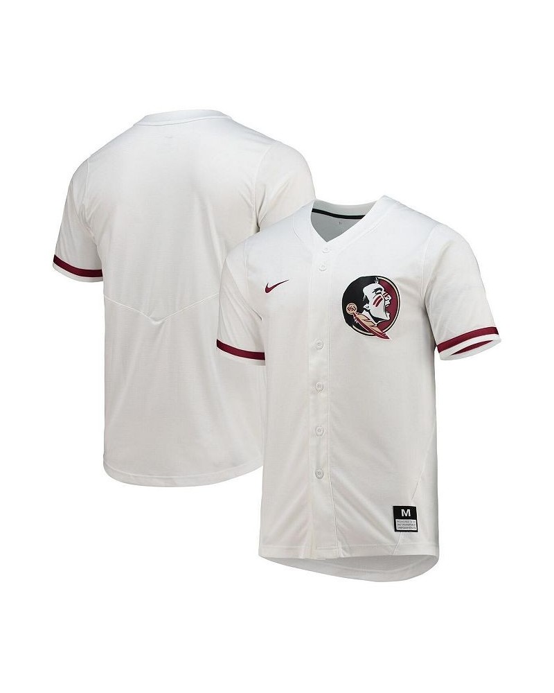 Men's White Florida State Seminoles Full-Button Replica Softball Jersey $45.00 Jersey