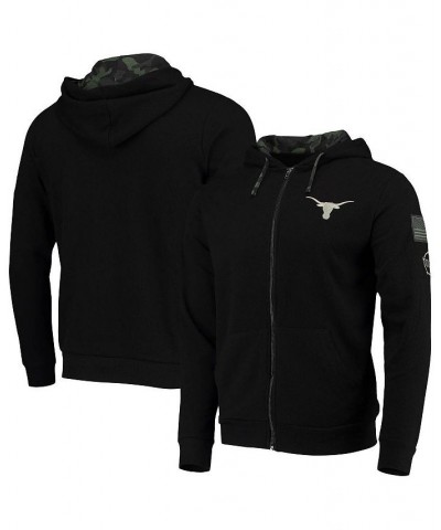 Men's Black Texas Longhorns OHT Military-inspired Appreciation Logo Waffle Full-zip Hoodie $30.80 Sweatshirt