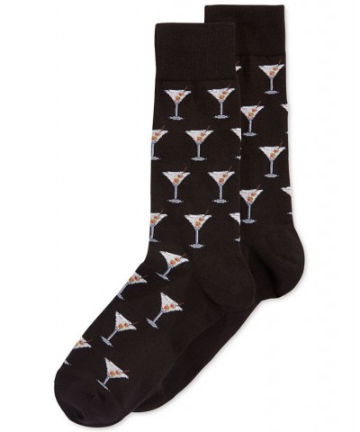 Men's Socks, Martini Crew Black $10.08 Socks