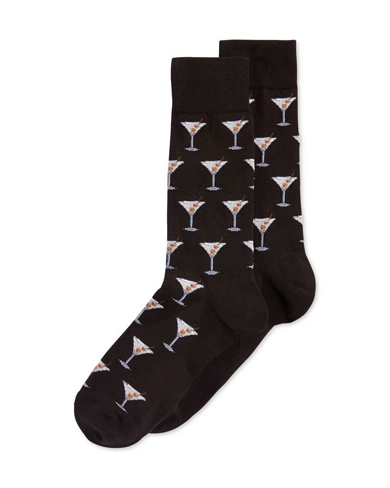 Men's Socks, Martini Crew Black $10.08 Socks