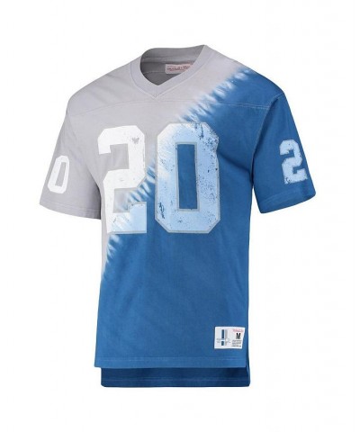 Men's Barry Sanders Silver, Blue Detroit Lions Retired Player Name & Number Diagonal Tie-Dye V-Neck T-shirt $55.00 T-Shirts