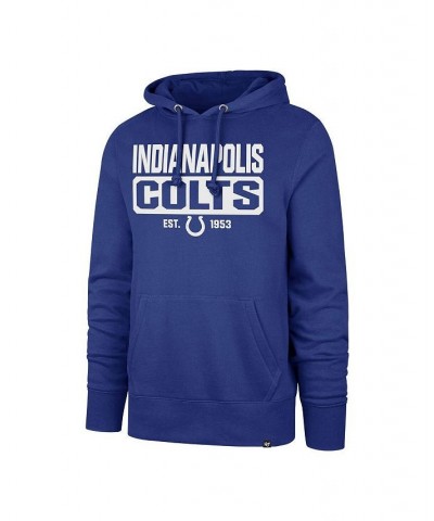 Men's Royal Indianapolis Colts Box Out Headline Pullover Hoodie $40.80 Sweatshirt