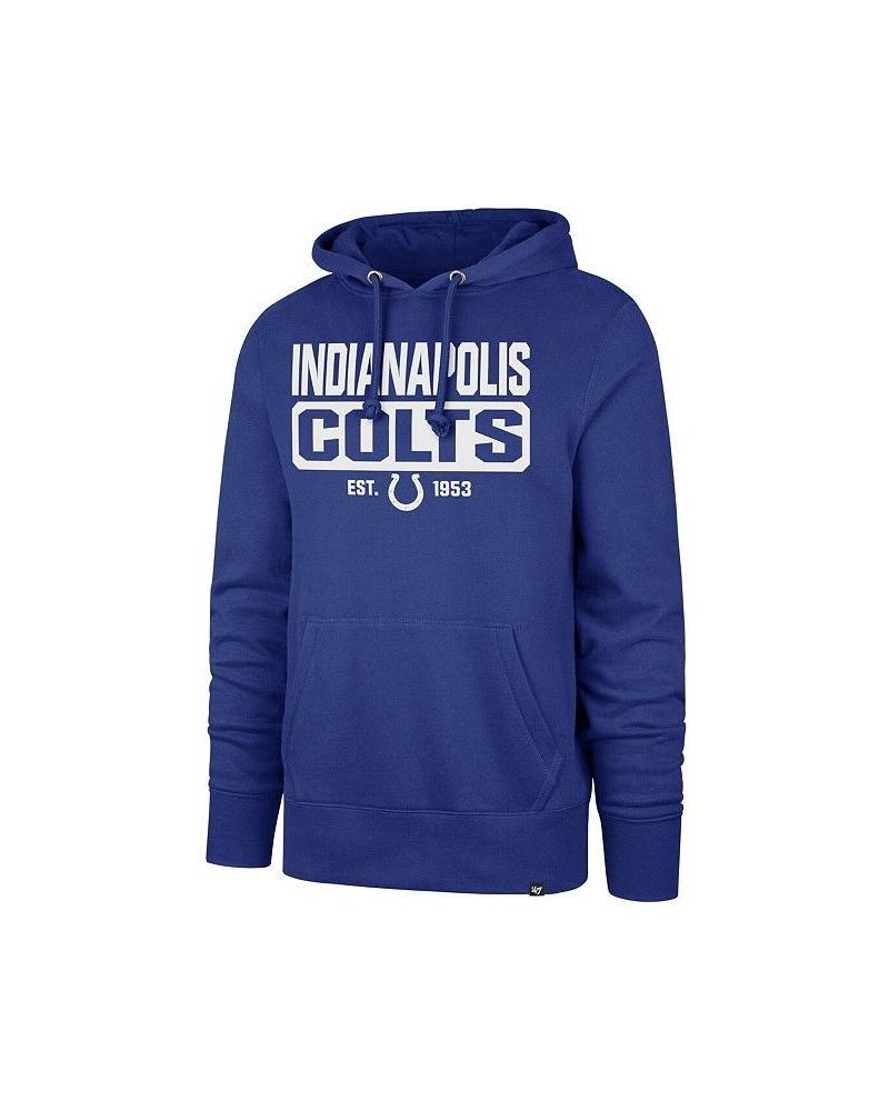 Men's Royal Indianapolis Colts Box Out Headline Pullover Hoodie $40.80 Sweatshirt