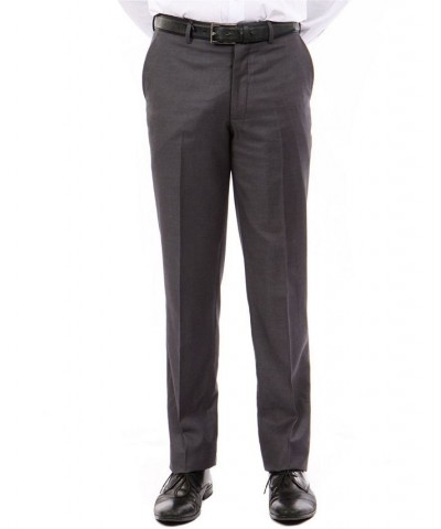 Men's Slim-Fit Flat Front Stretch Dress Pants Dark Gray $21.62 Pants