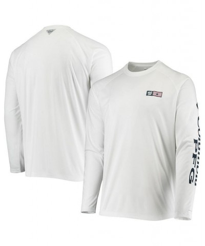 Men's White Washington Nationals Americana Terminal Tackle Omni-Shade Raglan Long Sleeve T-shirt $29.40 T-Shirts