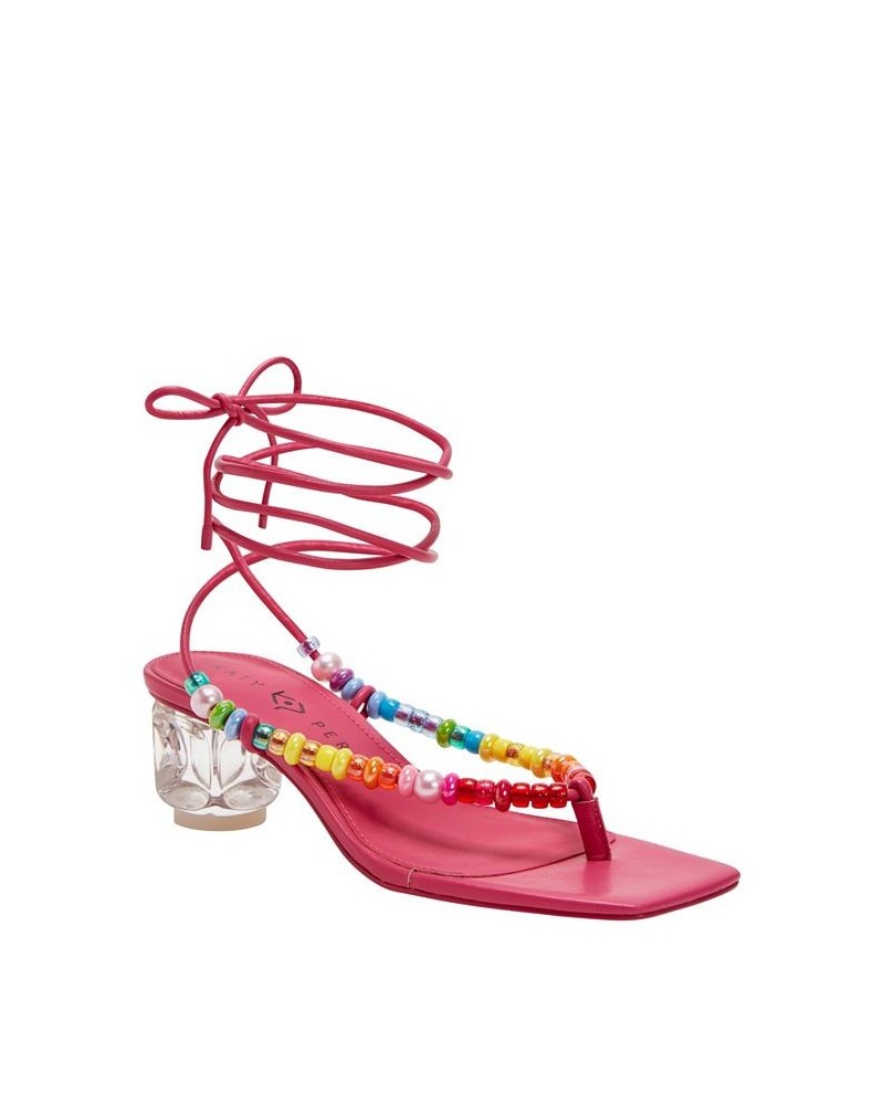 Women's The Cubie Bead Lace Up Sandals Pink $38.08 Shoes