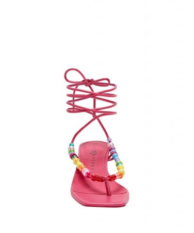 Women's The Cubie Bead Lace Up Sandals Pink $38.08 Shoes