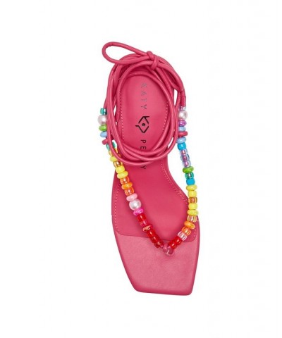 Women's The Cubie Bead Lace Up Sandals Pink $38.08 Shoes