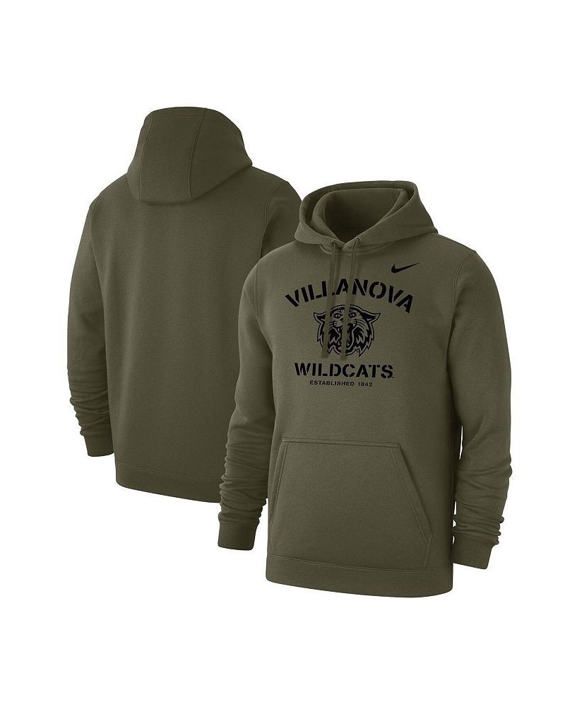 Men's Olive Villanova Wildcats Stencil Arch Club Fleece Pullover Hoodie $35.70 Sweatshirt