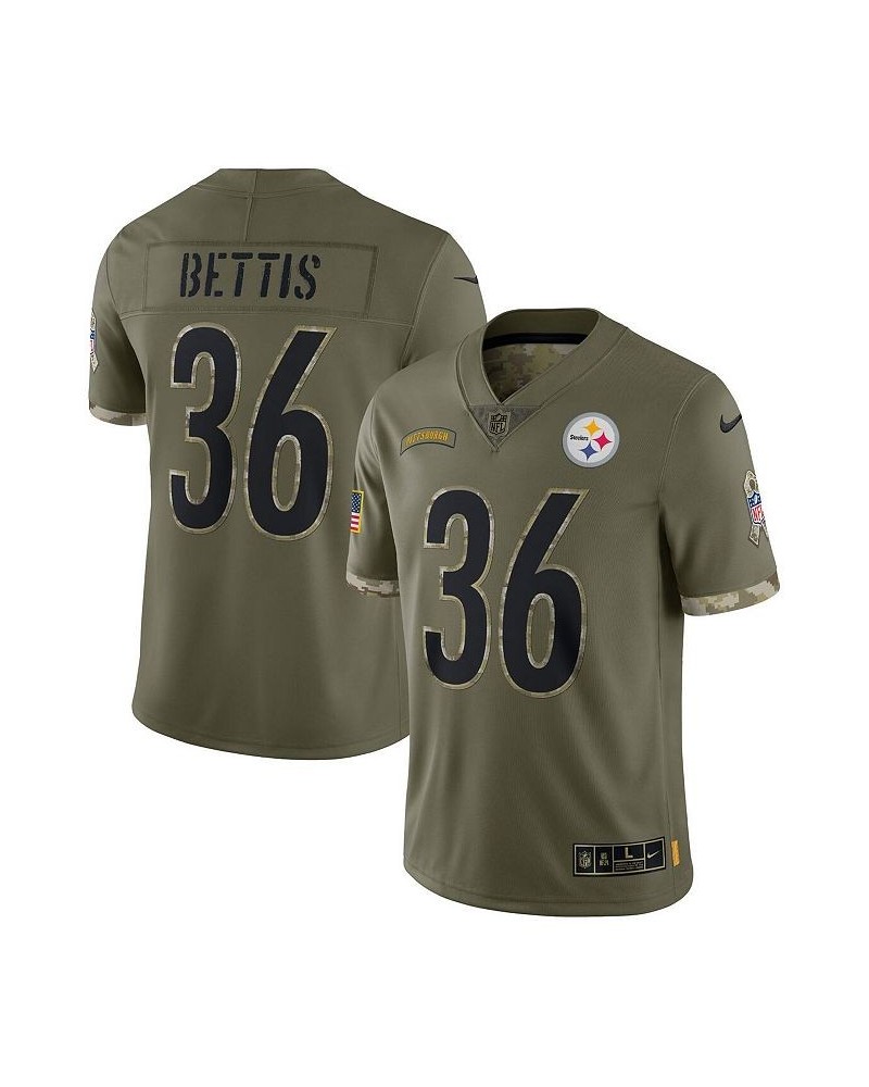 Men's Jerome Bettis Olive Pittsburgh Steelers 2022 Salute To Service Retired Player Limited Jersey $69.56 Jersey